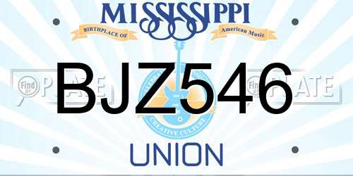 BJZ546 Mississippi License Plate