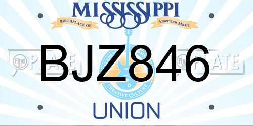BJZ846 Mississippi License Plate
