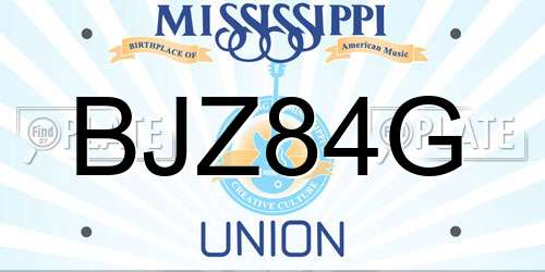 BJZ84G Mississippi License Plate