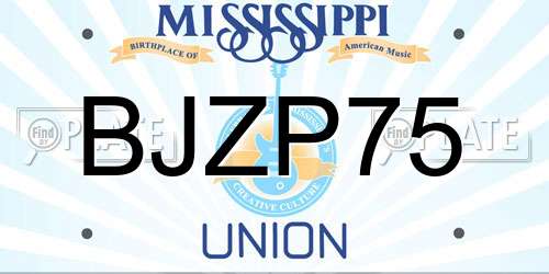 BJZP75 Mississippi License Plate