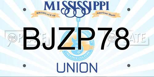 BJZP78 Mississippi License Plate