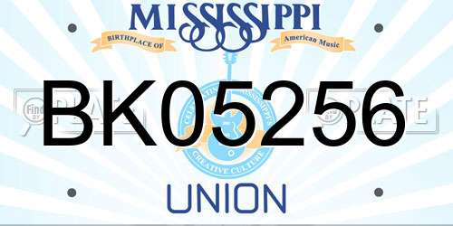BK05256 Mississippi License Plate