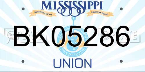 BK05286 Mississippi License Plate