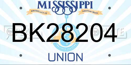 BK28204 Mississippi License Plate