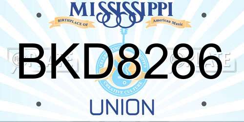 BKD8286 Mississippi License Plate