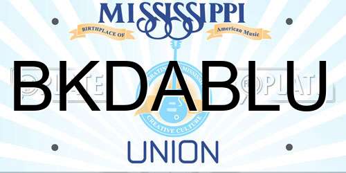 BKDABLU Mississippi License Plate