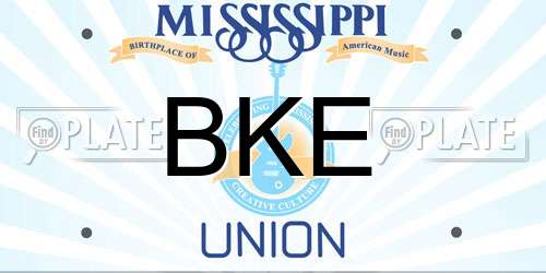 BKE Mississippi License Plate
