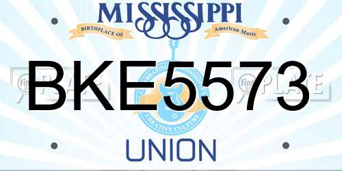 BKE5573 Mississippi License Plate