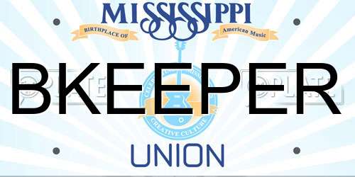 BKEEPER Mississippi License Plate