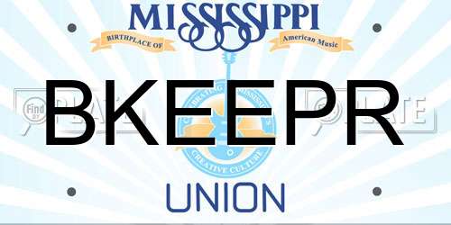 BKEEPR Mississippi License Plate