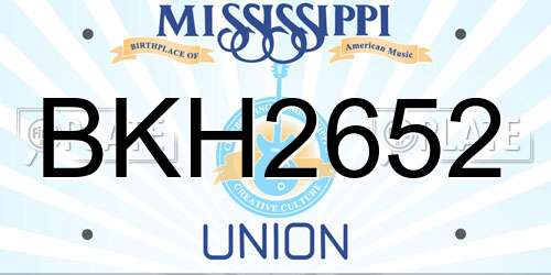 BKH2652 Mississippi License Plate