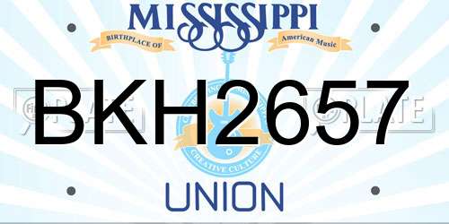 BKH2657 Mississippi License Plate