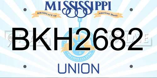 BKH2682 Mississippi License Plate