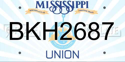 BKH2687 Mississippi License Plate