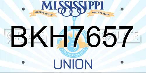 BKH7657 Mississippi License Plate