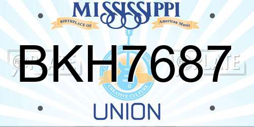 BKH7687 Mississippi License Plate