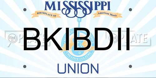 BKIBDII Mississippi License Plate