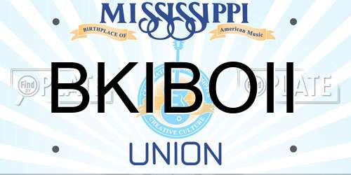 BKIBOII Mississippi License Plate