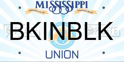 BKINBLK Mississippi License Plate