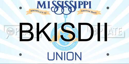 BKISDII Mississippi License Plate