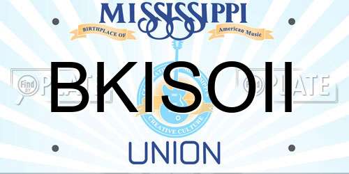 BKISOII Mississippi License Plate