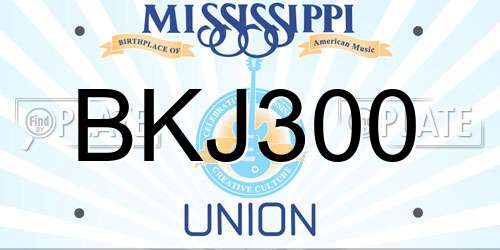 BKJ300 Mississippi License Plate