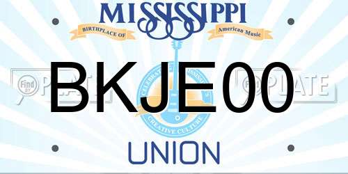 BKJE00 Mississippi License Plate