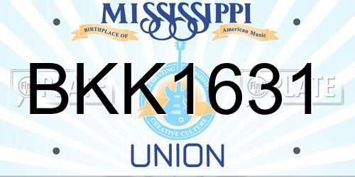 BKK1631 Mississippi License Plate