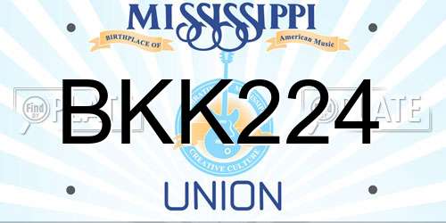 BKK224 Mississippi License Plate