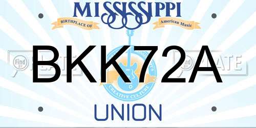 BKK72A Mississippi License Plate