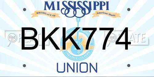 BKK774 Mississippi License Plate