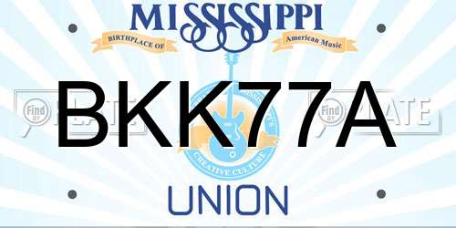 BKK77A Mississippi License Plate