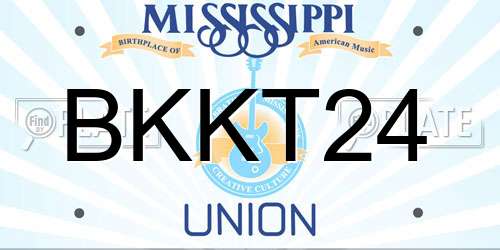 BKKT24 Mississippi License Plate