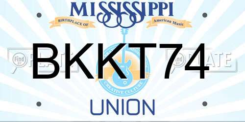 BKKT74 Mississippi License Plate