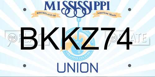 BKKZ74 Mississippi License Plate