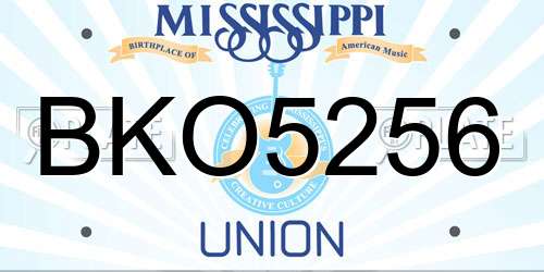 BKO5256 Mississippi License Plate