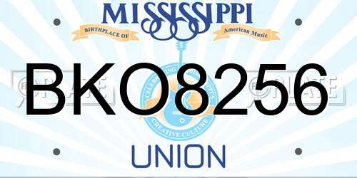 BKO8256 Mississippi License Plate