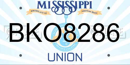 BKO8286 Mississippi License Plate