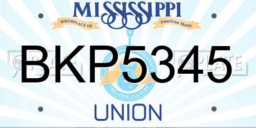 BKP5345 Mississippi License Plate