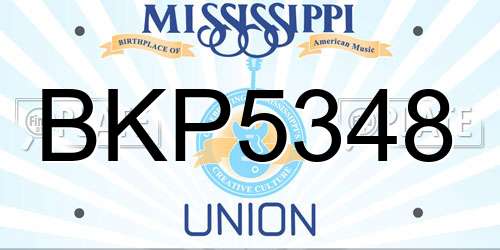 BKP5348 Mississippi License Plate
