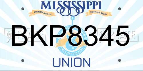 BKP8345 Mississippi License Plate
