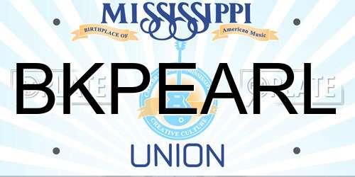 BKPEARL Mississippi License Plate