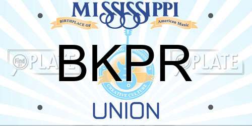 BKPR Mississippi License Plate