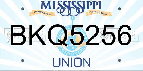 BKQ5256 Mississippi License Plate