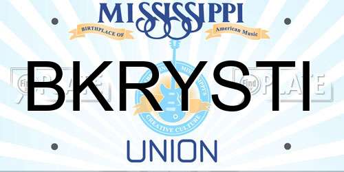 BKRYSTI Mississippi License Plate