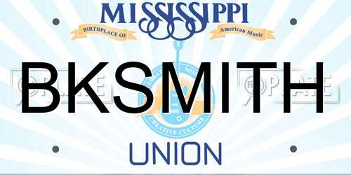 BKSMITH Mississippi License Plate