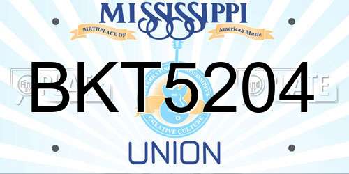BKT5204 Mississippi License Plate