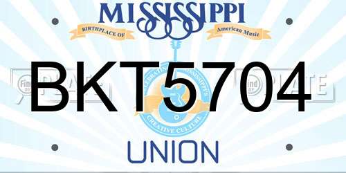 BKT5704 Mississippi License Plate