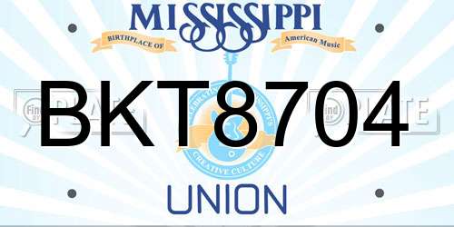 BKT8704 Mississippi License Plate