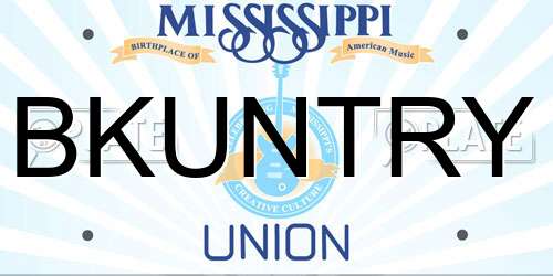 BKUNTRY Mississippi License Plate